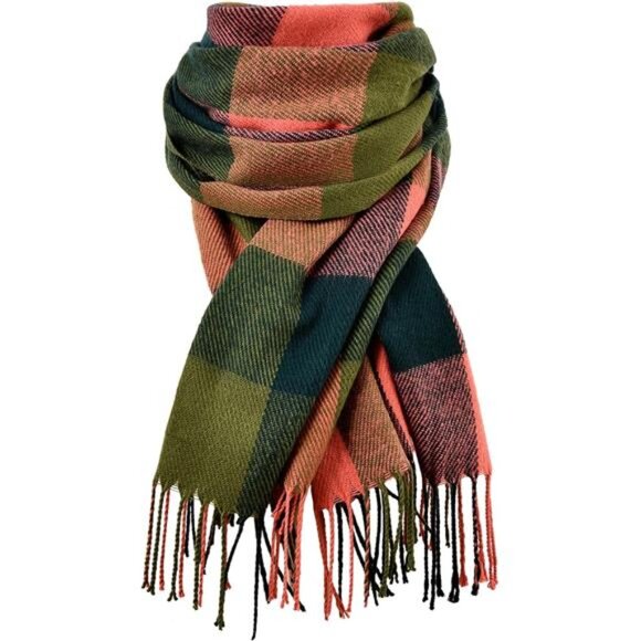 Womens Plaid Scarf Scottish Tartan Long Shawl Wrap Soft Warm Winter Fall Gift - Picture 1 of 8